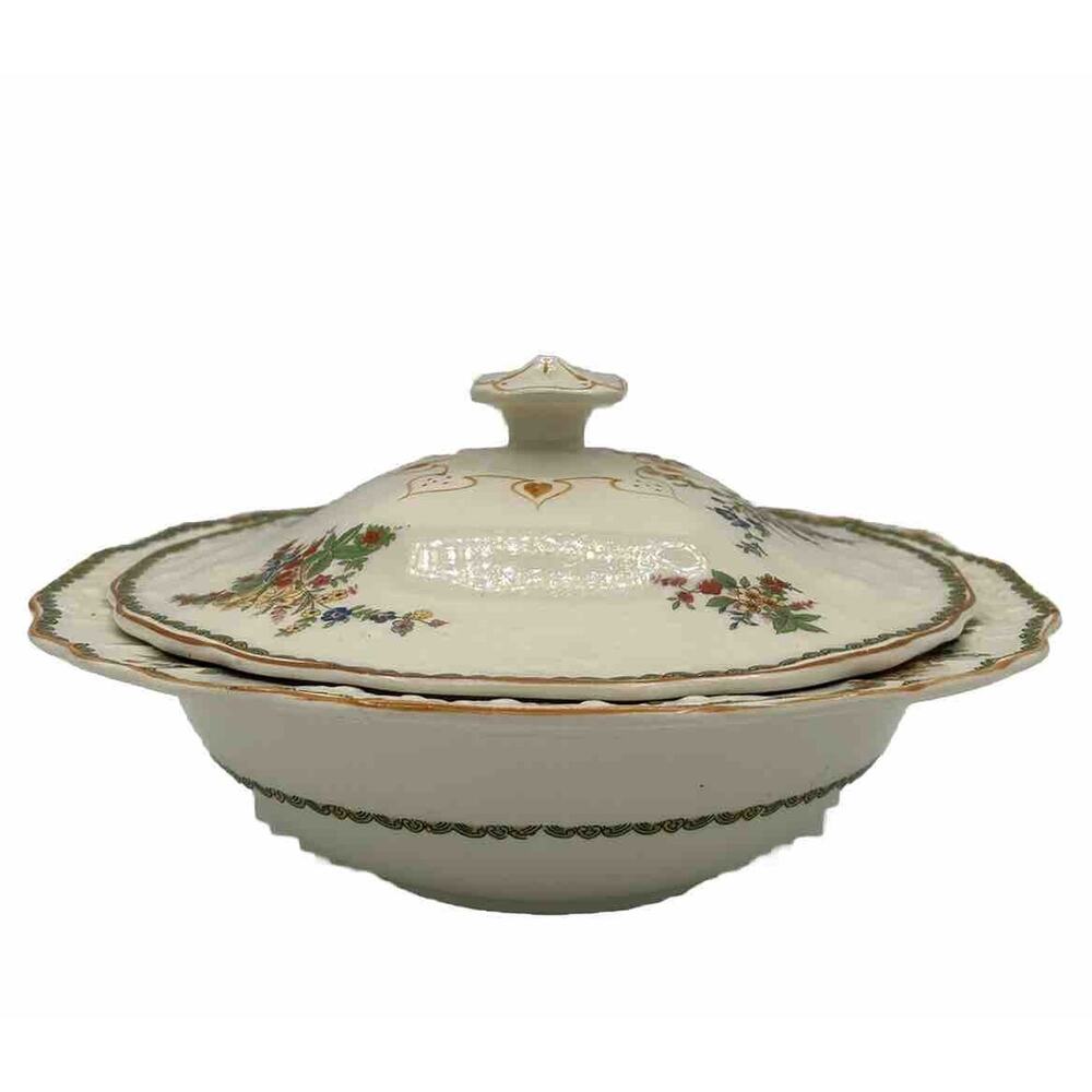 Vintage Myott Straffordshire Serving Bowl With Lid- Devon 8.7” Rare Find